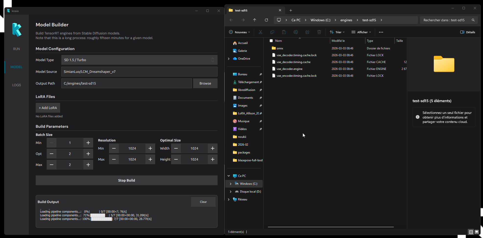 Engine build in progress